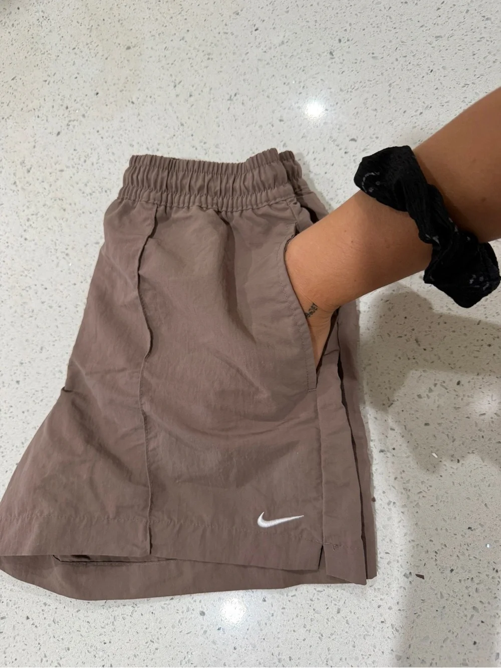 Nike Brown Athletic Shorts with Elastic Waist